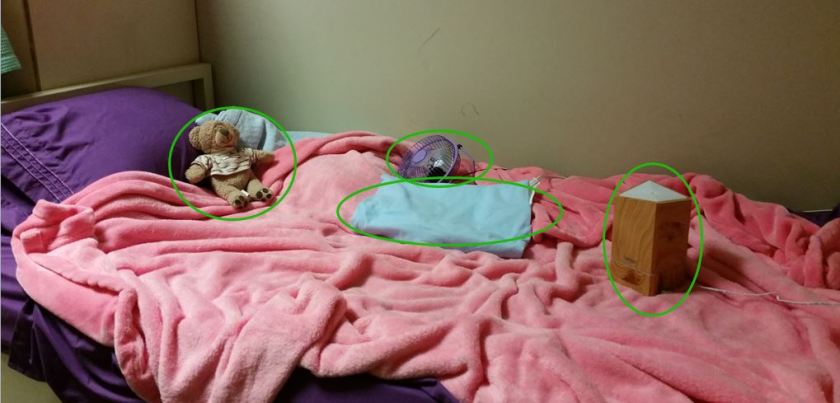 My bed with circles.JPG