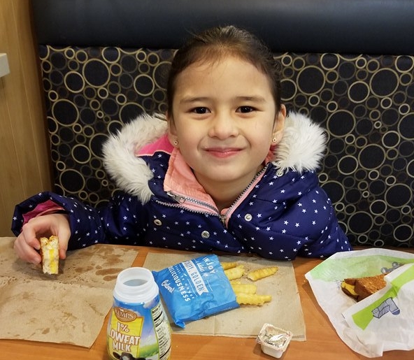 Lulu out to dinner with dad